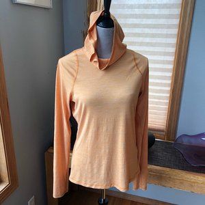 FjallRaven Hoodie Long Sleeve T-Shirt  - Women's M - Tangerine - thumb holes